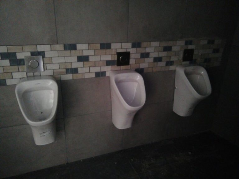 Plumbing installation at fuel station on highway