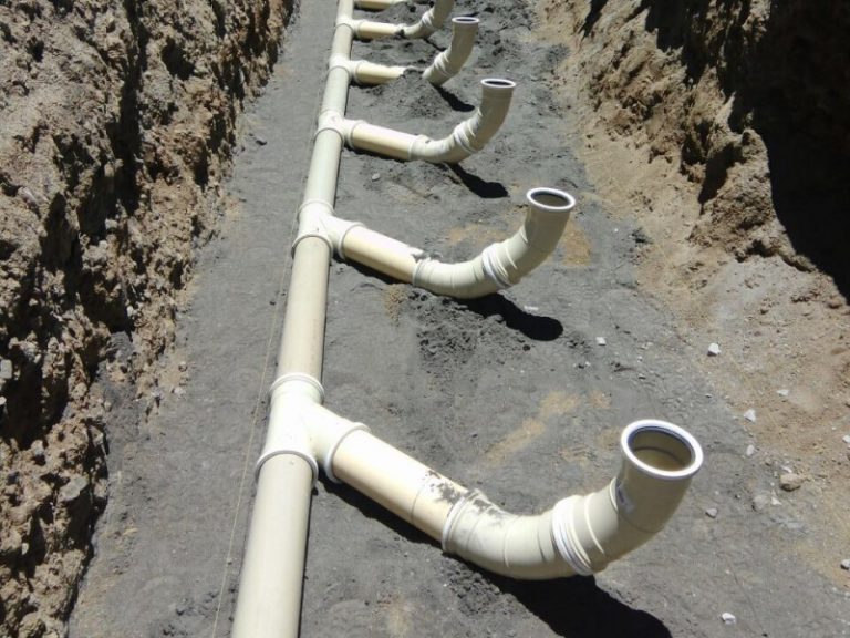 Plumbing installation at fuel station on highway