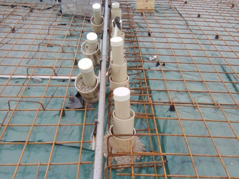 Plumbing installation at fuel station on highway