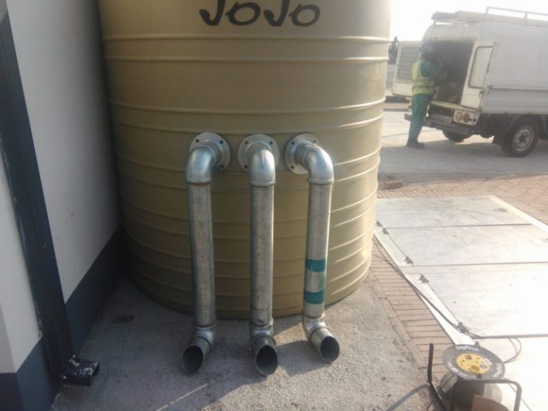 Plumbing installation at fuel station on highway