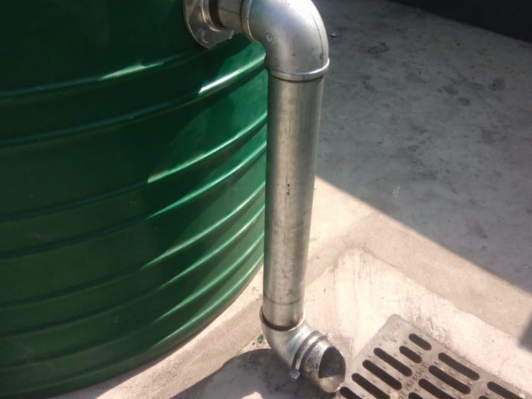 Plumbing installation at fuel station on highway